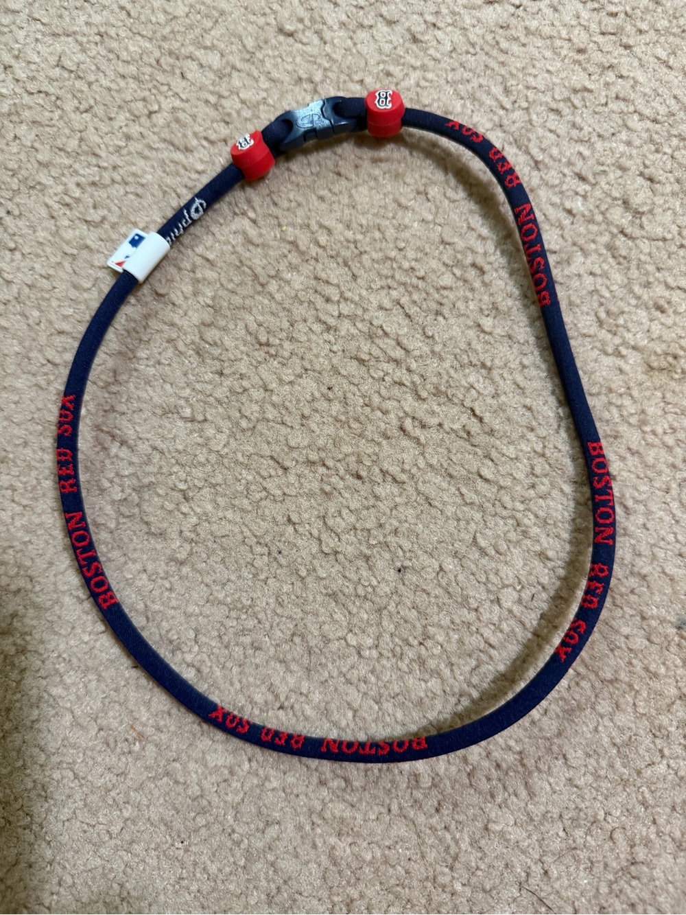 Phiten Boston Red Sox MLB Titanium Necklace Navy Red 21” Baseball Sports